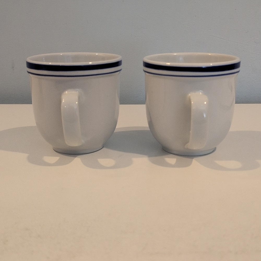 Pottery Barn Ceramic 12 Ounce Club Blue Coffee Mug Set. - Picture 2 of 16